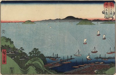 Marugame in de provincie Sanuki, augustus 1858 door Utagawa Hiroshige