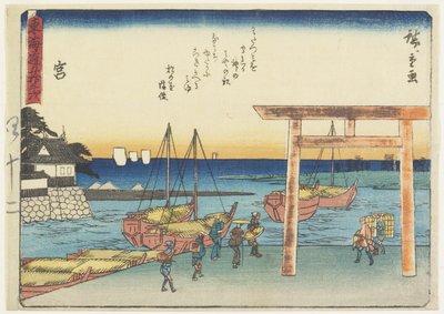 Miya, 1837-1844 door Utagawa Hiroshige