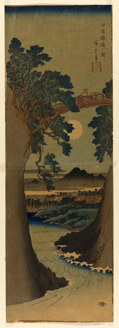 Apenbrug in de provincie Kai door Utagawa Hiroshige
