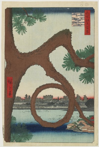 Maanpijnboom, Ueno Tempelgebied, augustus 1857 door Utagawa Hiroshige