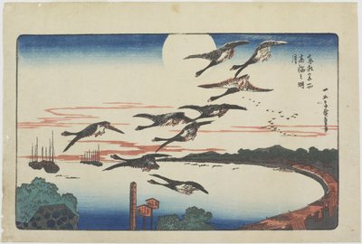 Maanlicht bij Takanawa, c. 1831 door Utagawa Hiroshige