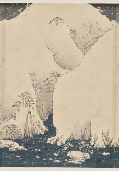 Berg en Rivier op de Kiso Weg door Utagawa Hiroshige
