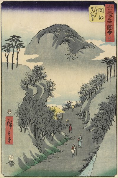 Nr.22 Mount Utsu, Okabe, juli 1855 door Utagawa Hiroshige
