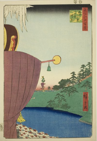 Sanno Festival Processie bij Kojimachi Itchome (Kojimachi Itchome Sanno Matsuri nerikomi), uit de serie "Honderd Beroemde Zichten van Edo (Meisho Edo hyakkei)" door Utagawa Hiroshige
