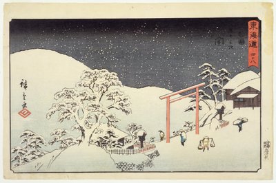Seki, uit Reisho Tokaido, 1850 door Utagawa Hiroshige