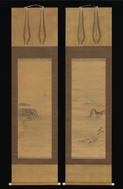 Shichirigahama und Enoshima door Utagawa Hiroshige