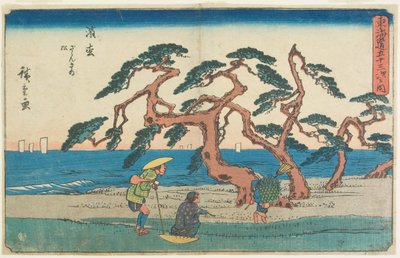 Het dennenveld in Hamamatsu door Utagawa Hiroshige