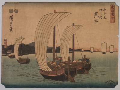 Zeilboten door Utagawa Hiroshige II