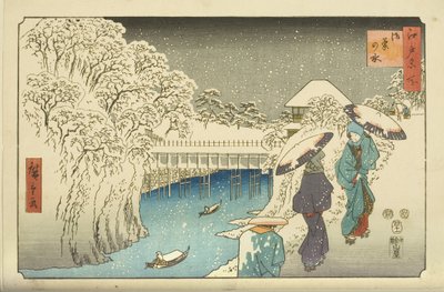 Ochanomizu door Utagawa II Hiroshige