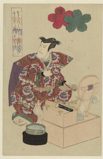 Man aan zijn kaptafel door Utagawa Kunisada (I) (attributed to)