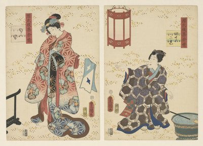 Hoofdstuk 42, de geparfumeerde prins (Lasting impressions of a late Genji collection) door Utagawa Kunisada (I)