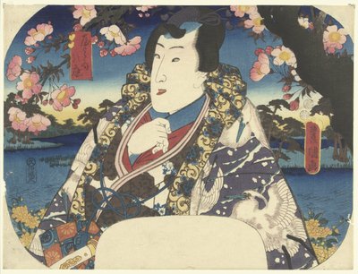 Prins Genji met kersenbloesem door Utagawa Kunisada (I)