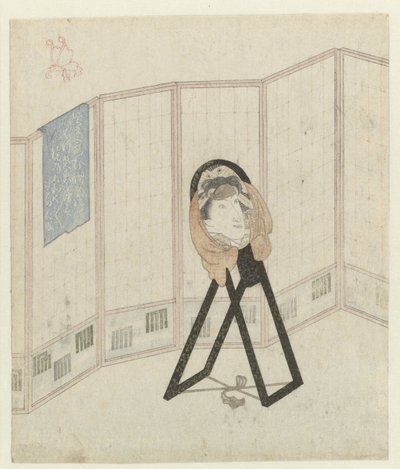 Spiegel bij kamerscherm door Utagawa Kunisada (I)