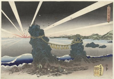 Zonsopgang te Futamigaura door Utagawa Kunisada (I)