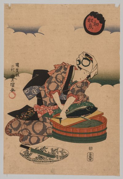 Voorbereiding van Bonita, 1823-1880 door Utagawa Kunisada