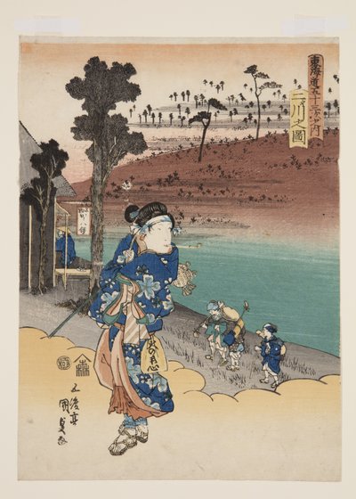 Uitzicht op Futakawa door Utagawa Kunisada