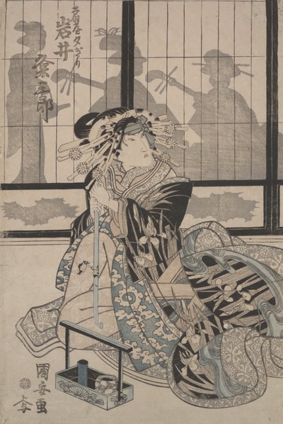 Kumesaburo Iwai als de Geisha Yugiri door Utagawa Kuniyasu