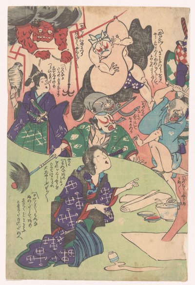 Knielende vrouw door Utagawa Kuniyoshi (possibly)