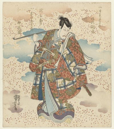 Man met lange pijp door Utagawa Kuniyoshi