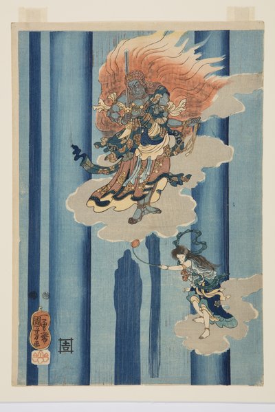Mongaku Shonin onder de waterval door Utagawa Kuniyoshi