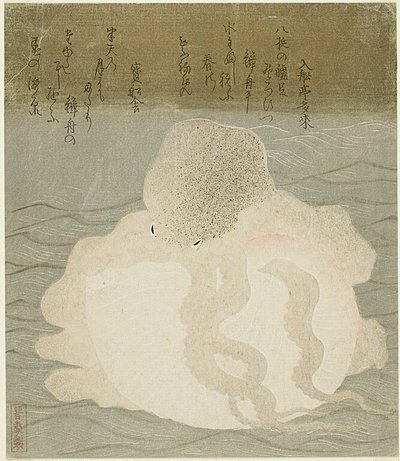 Octopus en schelp door Utagawa Kuniyoshi
