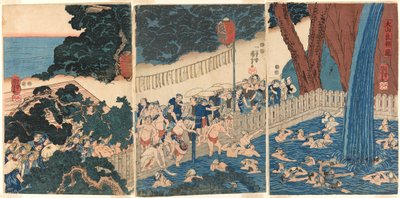 Roben-waterval op de berg Oyama door Utagawa Kuniyoshi