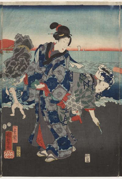 Zonsopgang bij Futami Baai door Utagawa Kuniyoshi