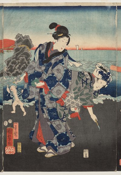 Zonsopgang bij Futami Baai door Utagawa Kuniyoshi
