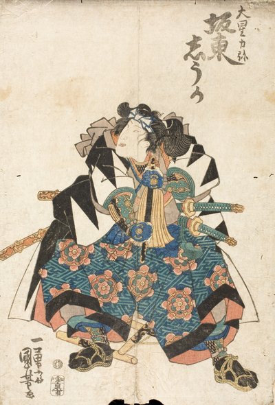 De acteur Bandō Shūka als Ōboshi Rikiya in het toneelstuk Kanadehon Chūshingura door Utagawa Kuniyoshi