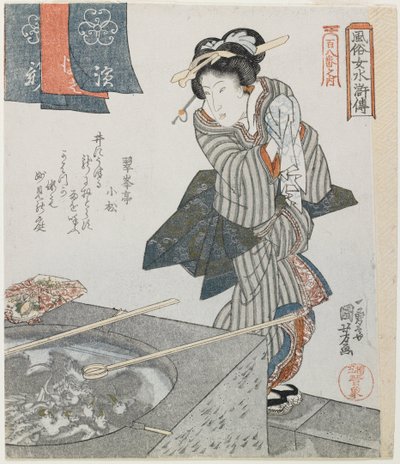 Handen wassen als een mitare van Gongsun Sheng door Utagawa Kuniyoshi