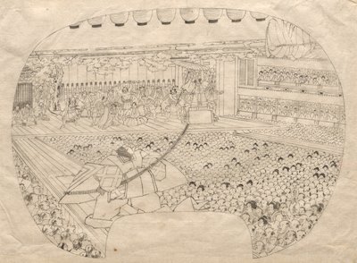 Interieur van het Kabuki Theater door Utagawa Sadahide