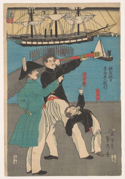 Russen op een uitje door Utagawa Sadahide