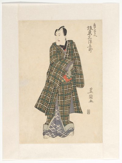 Kameya Chûbei in geruite kimono door Utagawa Toyokuni (I)