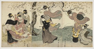 Bloemen in de wind, c. 1797-1800 door Utagawa Toyokuni