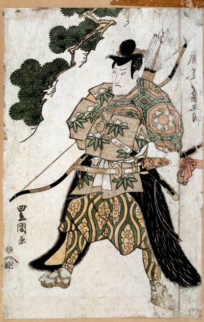 Japanse prent: Portret van een Samurai. Schilderij door Toyokuni Utagawa door Utagawa Toyokuni