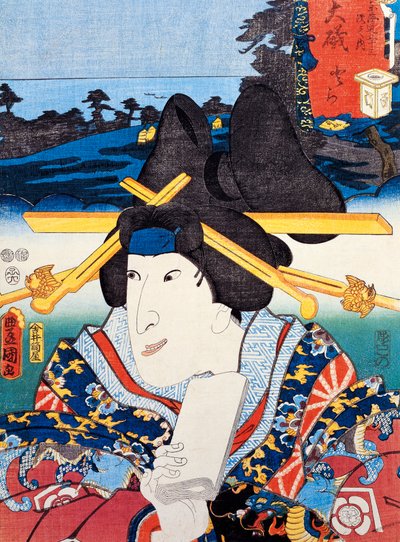 Portret van Kabuki-theateractrice, ukiyo-e kunstdruk door Utagawa Toyokuni (1769-1825), houtsnede, Japanse beschaving, Edo-periode door Utagawa Toyokuni