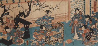 Voorbereiding voor de Lente Poëzie Lezing door Utagawa Toyokuni