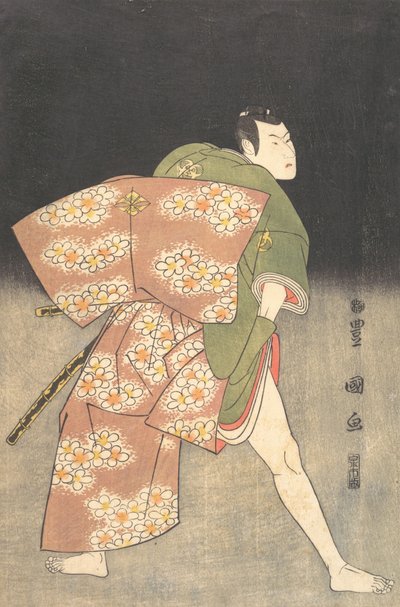 Bando Minosuke Mitsugoro III in de rol van een jonge samoerai door Utagawa Toyokuni I