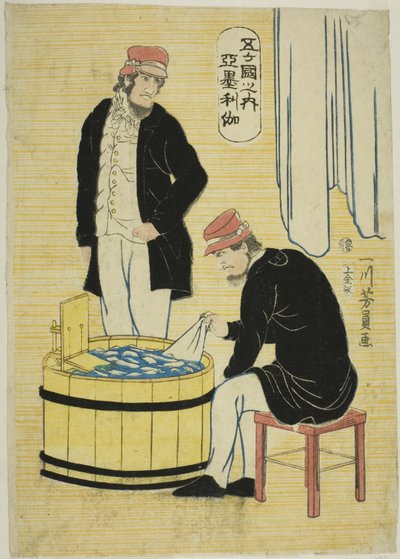 Onder de Vijf Naties: Amerikanen (Gokakoku no uchi, Amerikajin) door Utagawa Yoshikazu