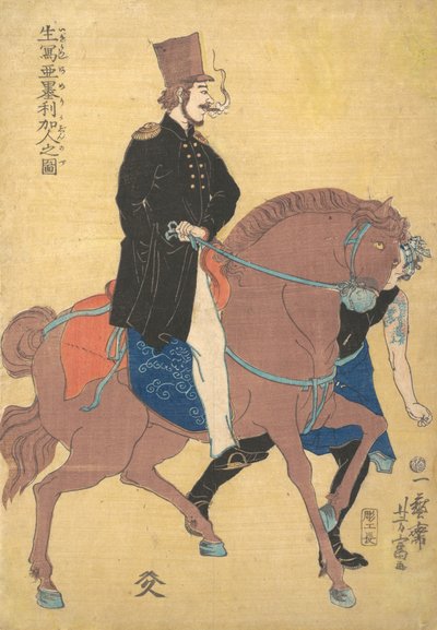 Een Amerikaan getekend uit het leven door Utagawa Yoshitomi