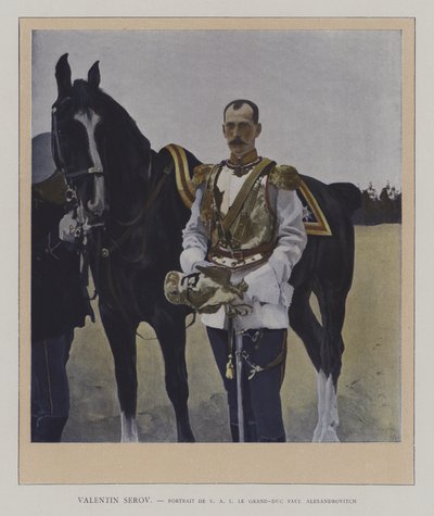 Portret van Groothertog Paul Alexandrovich van Rusland door Valentin Aleksandrovich (after) Serov
