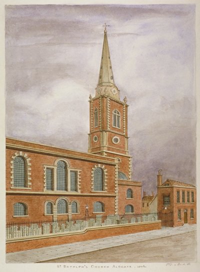 Kerk van St Botolph, Aldgate, City of London, 1806 door Valentine Davis