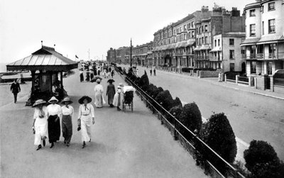 De promenade, West Worthing, West Sussex, begin 20e eeuw door Valentine and Sons Ltd