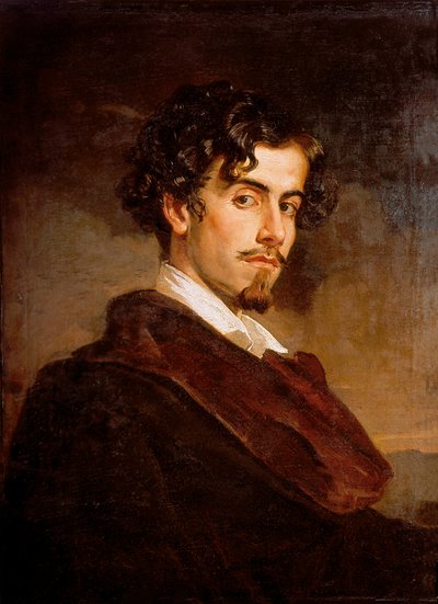 Portret van Gustavo Adolfo Becquer, Spaanse schrijver door Valeriano Domínguez Bécquer