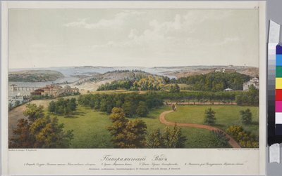 Panoramisch uitzicht op Sveaborg en Helsingfors (Blad 2) door Vasili Semenovich Sadovnikov