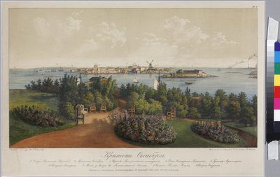 Panoramisch uitzicht op Sveaborg en Helsingfors (Blad 3), door Vasily Semyonovich Sadovnikov (1800-1879). Lithografie, aquarel door Vasili Semenovich Sadovnikov
