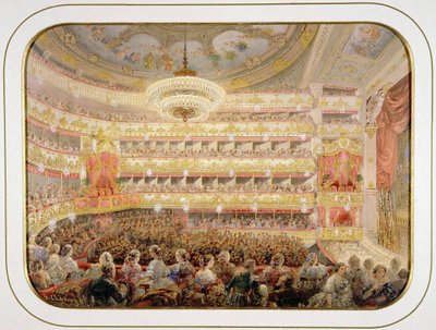 Het Auditorium van het Sint-Petersburgs Keizerlijk Bolsjoj Kamenny Theater door Vasili Semenovich Sadovnikov