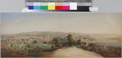 Zicht op Kowno, door Vasily Semyonovich Sadovnikov (1800-1879). Aquarel op papier, eind jaren 1840. Staatsmuseum voor de Geschiedenis van Sint-Petersburg door Vasili Semenovich Sadovnikov