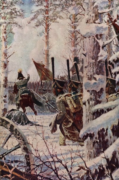 Bajonetaanval - Hurrah-Hurrah (kleurenlitho) door Vasili Vasilievich Vereshchagin