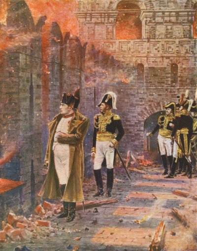 Napoleon kijkt naar de Brand van Moskou door Vasili Vasilievich Vereshchagin